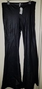 Faux leather bell bottoms